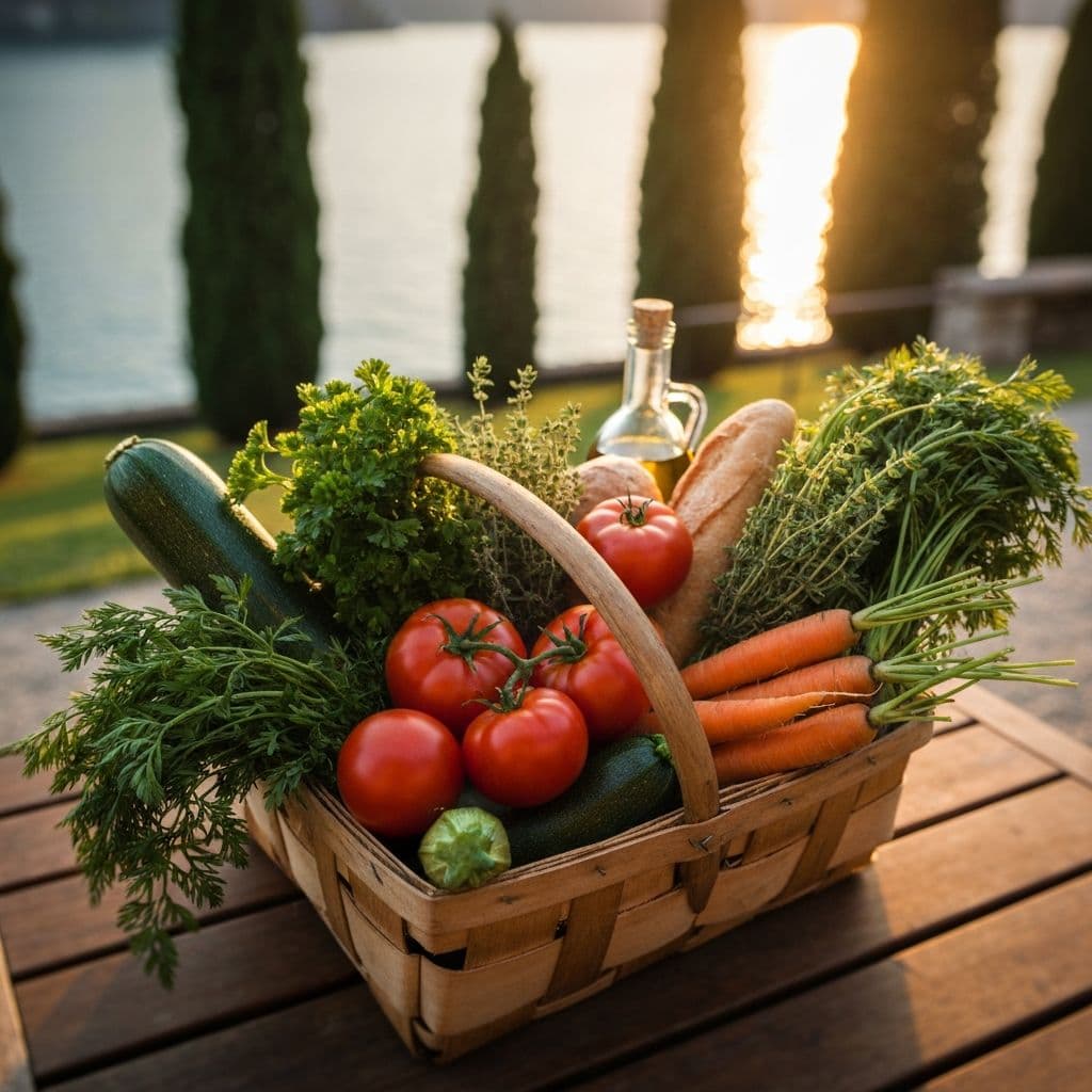 Cestino di verdura fresca dai produttori locali